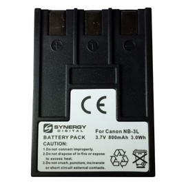 Synergy Digital Digital Camera Batteries, Compatible with CTA BC-NB3L, DB-NB3L, MR-NB3L Digital Camera Batteries (li-ion, 3.7V, 800 mAh), Set of 3