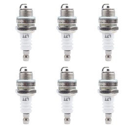 Xiciki 6Pcs Spark Plug L7T 2 Stroke Spark Plug for Lawnmower, Trimmer, Chainsaw And Garden Tools, Stable Performance, Replace BPMR7A, RCJ6Y, RCJ7Y, Set for 43-49CC Engines
