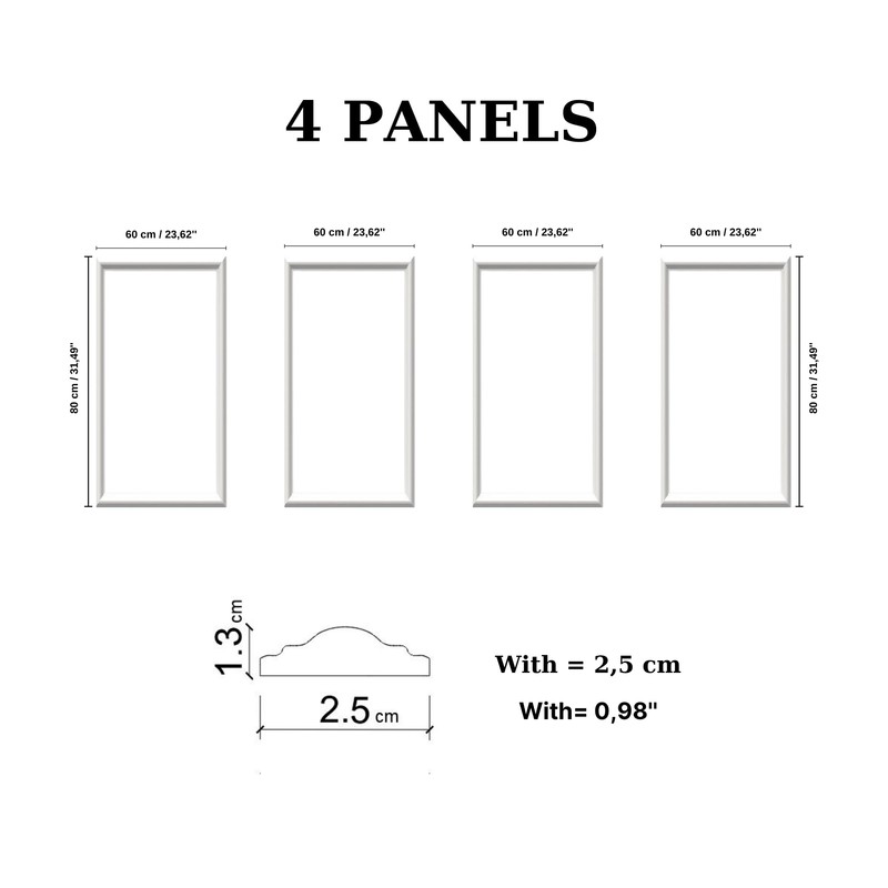 Decozayn Wall Molding Kit, Premade Wainscoting Panels, Picture Frame Moulding,