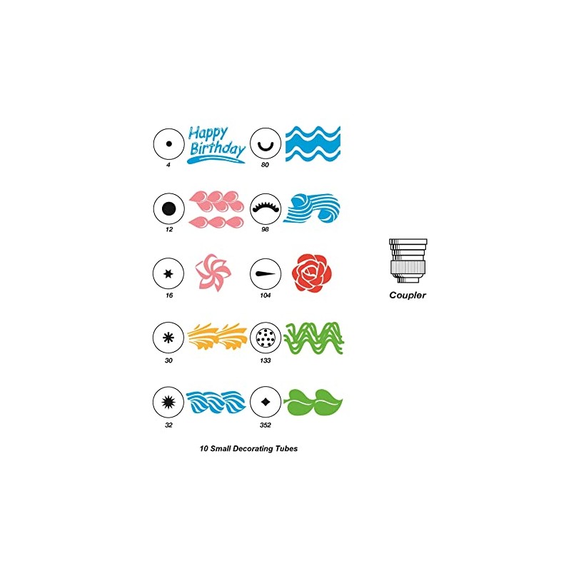Ateco 14-Piece Cake Decorating Set,Silver