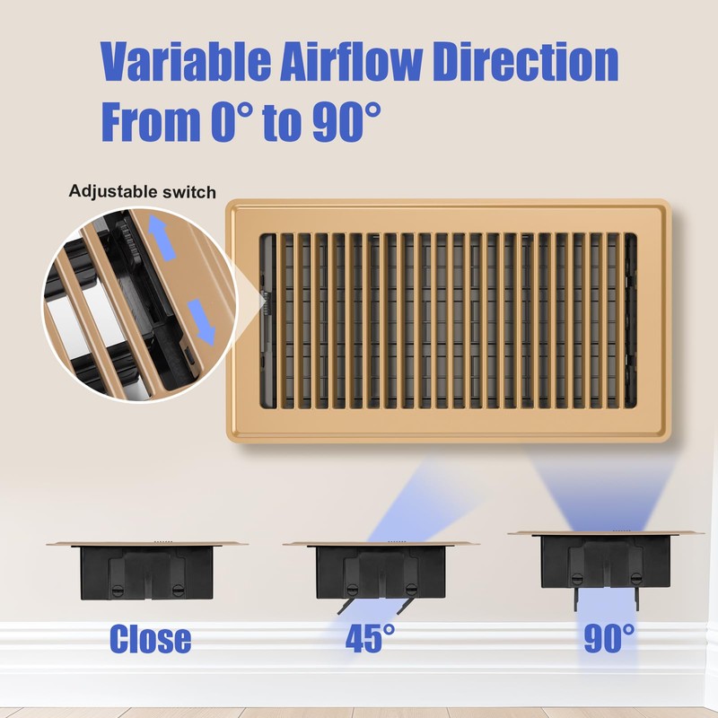 Floor Register Fits 6x12 and 12x6 Duct Opening - Heavy