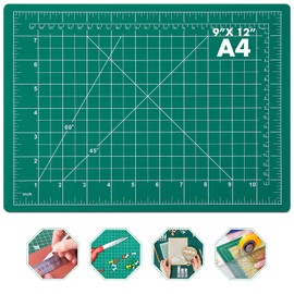 Self Healing Sewing Mat, Anezus Rotary Cutting Mat Double Sided 5-Ply Craft Cutting Board for Sewing Crafts Hobby Fabric Precision Scrapbooking Project 9" x 12"(A4)