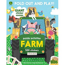 Farm - 500 Stickers and Puzzle Activities: Fold Out and Play! (John Deere: Children's Interactive Fold Out and Play Puzzle Activity Book)