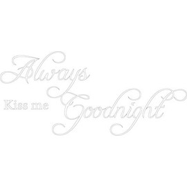 Decaltor White 38" x 17" Always Kiss Me Goodnight sty2 Quotes Sayings Words Art Decor Lettering Vinyl Wall Art Inspirational Uplifting