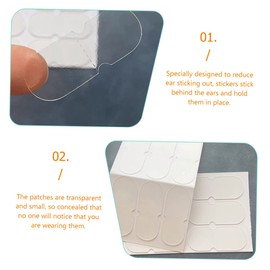 60pcs Correction Stickers Behind Ear Corrector Cauliflower Ear Magnet Eustachian Tube Unclogger Transparent Ear Clean Ear Tape Miss Ears Earring White