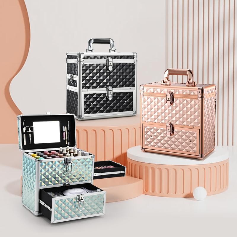 Joligrace Extra Large Makeup Train Case Nail Polish with Drawer