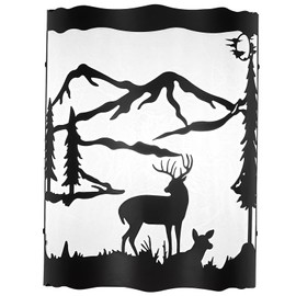 Monaxon Farmhouse Deer Wall Sconce Light with Shade, E26 Base – Small Modern Rustic Wall Lamp Fixture for Bedroom, Living Room, Hallway, Stairway, Headboard, Porch, or Cabin -9 H* 7W*4.5 D（in）