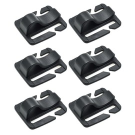 Esforzarse 6 Pcs Black Water Bladder Tube Clips, 31.8 x 25.9mm Sternum Strap Tube Pipe Clip, Water Tube Clip Military Backpack Clips, Outdoor Backpack Water Bladder Hose Hose Clip Camping and Hiking