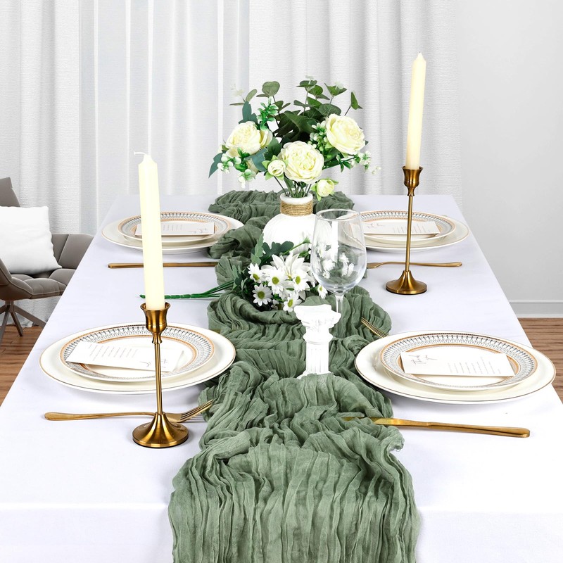 Heneger 10 Pack 17 x 108 Inch Sage Green Table