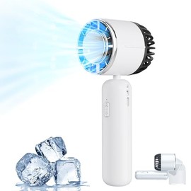 Air Conditioner Fan, Handheld Fan [Quick Cooling], Small Portable Ice Cooler Fan, Travel Outdoor Portable Fan, Gift for Women, Camping/Outdoor Gift (Beige)