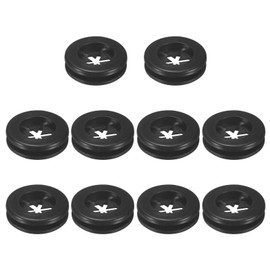 M METERXITY 10-Pack Rubber Grommets for Wiring 16mm Desk Grommet Double-Sided Flexible Cable Cord Grommet Desk Hole Cover for Cables/Wires Through Protection [Black, Petal-Shaped]
