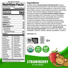 Orgain Kids 8g Protein Organic Nutrition Shake, Strawberry 8 fl. oz., 18 pk.