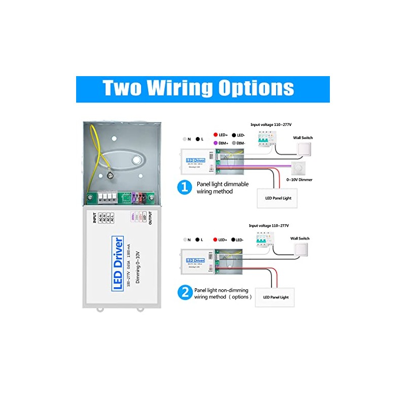 LED Driver Box for 2x4 Panel Lights, 100-240VAC to 25-42VDC