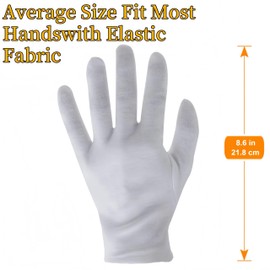 12 Pares Guantes De Algodon, Guantes Blancos, Se Puede Utilizar En Conserjerías, Uniformes Policiales, Restauración, Desfiles, Inspecciones, Magos, Bandas, Banquetes, Archivos, Etc