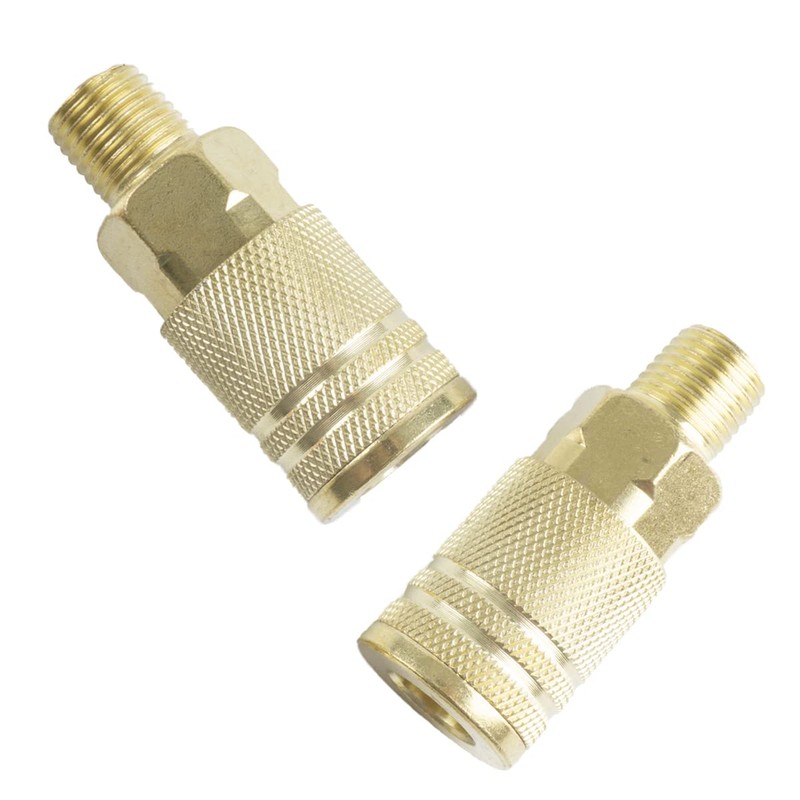 XHSP 5PCS 1/4 Inch Brass Male Industrial Coupler, 1/4 Inch