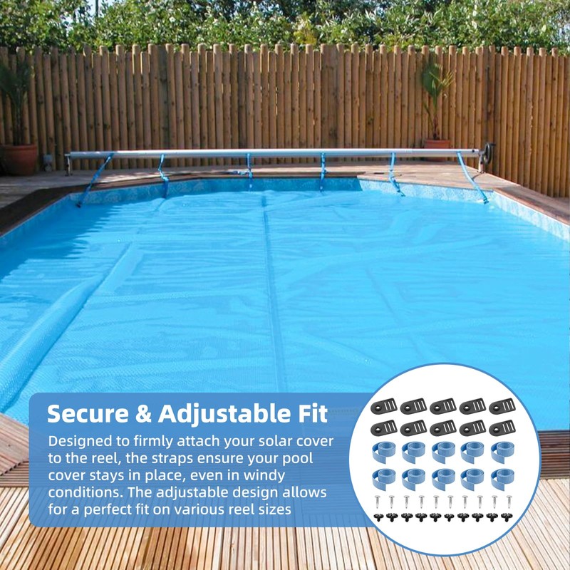 Pool Solar Cover Reel Straps, Pool Reel Tube & Blanket