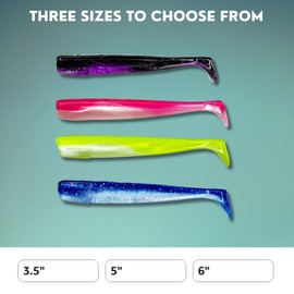 DuraTech® Paddle Tail - Soft Plastic Lure, Durable, PVC-Free, Easy Rig Design, Saltwater Fishing Lure for Striped Bass, Snook, Redfish, Bluefish – Excellent Action