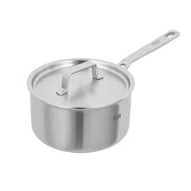 KUHN RIKON Culinary Fiveply Saucepan, 16cm/1.7L Oven Safe Stainless Steel Pan. Dishwasher Safe Cooking Pot with Stainless Steel Lid. Saucepans for Induction Hobs Cookware Guarantee