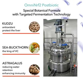 OmniNrf2 Postbiotic Supplement Capsules for Gut Health, Superfood with 24 Fruits & 18 Veggies & Fermented Herbal Plants, 90 Capsules for Antioxidant Support