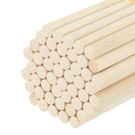 MECCANIXITY Wooden Dowel Rods, 5/16 x 8 Inch Round Dowel Rod Wood Sticks,Bamboo Stick for Arts Crafts, Photo Booth Props, DIY Building Model, 50 Pack