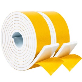 Yotache White Foam Weather Stripping 2" x1/4", Self Stick High Density Closed Cell Foam Rubber Insulation Tape, Total 13 Feet Long