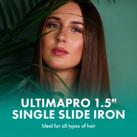 Agave UltimaPro 1.5" Flat Iron with Agave-Infused Silicone Strips for Smooth Hydrated Hair, Up to 450 F