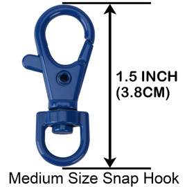 5 Set Key Chain Flat Key Rings Baking Varnish Metal Swivel Clasps Snap-On Keychain Ring Hook Spring Clip Snap Hook Lobster Clasp for Keys, Lanyards Jewelry Findings Crafting, Blue