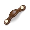 JIASENBAO Brown Leather Drawer Pulls 5 Pack 3"(76mm) Leather Handles