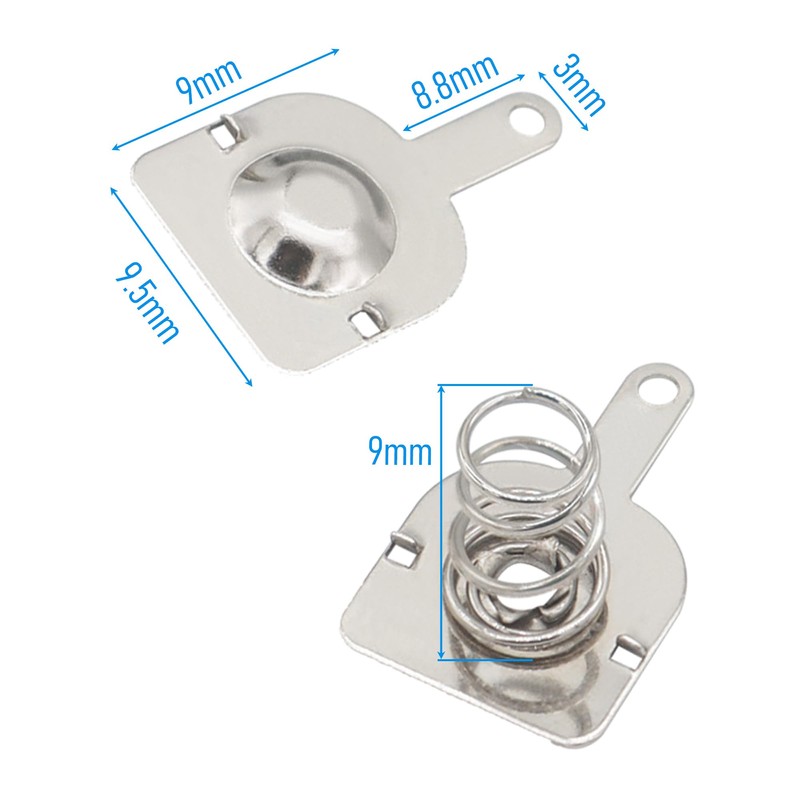 FOCMKEAS 20PCS AAA/Single-S-Tail Stainless Steel Metal Battery Spring Positive and