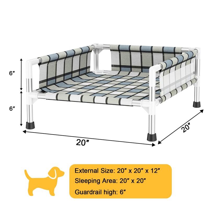 Elevated Raised Outdoor Dog Bed - Cooling Washable Dog Cot
