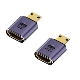 8K Micro HDMI Adapter 2 Pack, 2.1 Micro HDMI Male to HDMI Female High Speed Gold Plated Converter Support 8K，60Hz, for Tablet Digital Camera Camcorder,Projectors (Micro HDMI to HDMI, One Size)