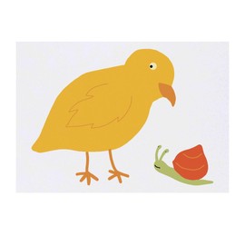 'Chick And A Snail' Temporary Tattoo - Water Resistant, Skin-Safe, Non-Toxic Transfer (TO00075555)