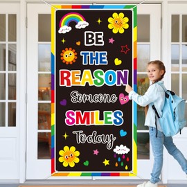 Wiooffen Classroom Welcome Door Cover Welcome Banner Wall Door Decor Colorful Welcome Front Door Porch Sign Back To School Hanging Banner Decoration Colorful Photo Background for Kids Classroom Decor