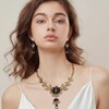 TTPSRY Jewelry Set for Women Crystal Flower Necklace Earrings Teardrop