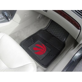 FANMATS 9422 Toronto Raptors 2-Piece Heavy Duty Vinyl Car Mat Set, Front Row Floor Mats, All Weather Protection, Universal Fit, Deep Resevoir Design