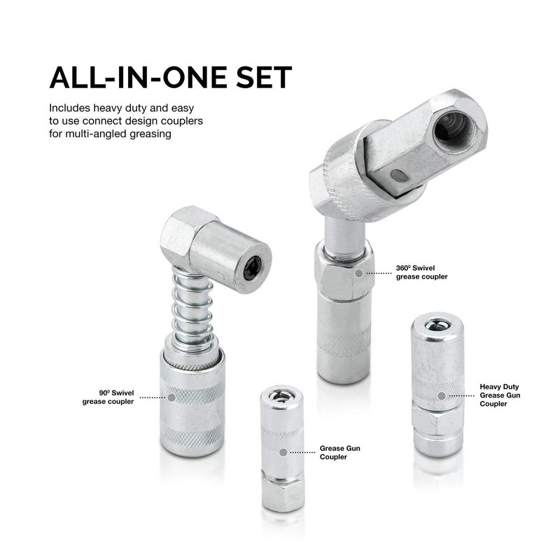 Tooluxe 61077L Multi-Function Grease Gun and Lubrication Accessory Kit