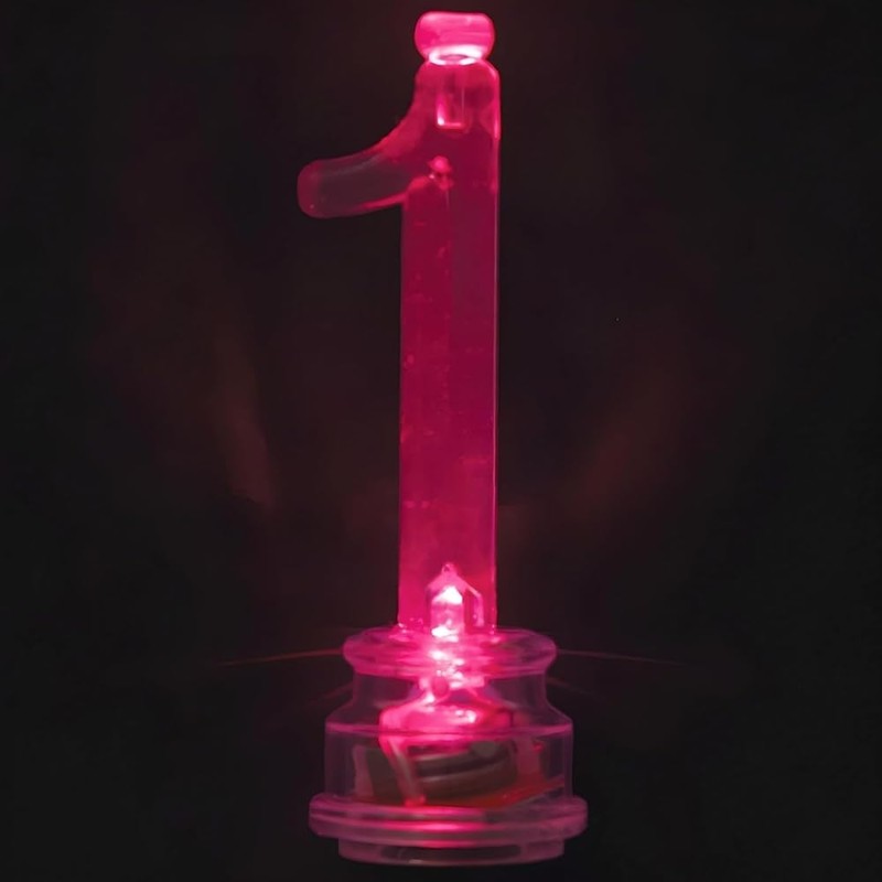 Blue Plastic Number 1 Flashing Candle Holder With Birthday Candle