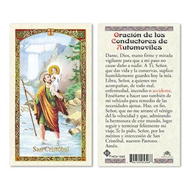 SF001 Spanish ST Christopher - MOTORIST'S Prayer Laminated Prayer Cards - 25/PKG