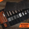 WELKINLAND 13-Pocket Knife Roll, Waxed-Canvas Leather Knife Roll Bag, Heavy-Duty