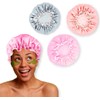BEE VIBES Gorra de Baño Satín 3 Pack Doble Capa