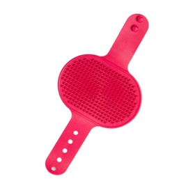 HappiTails Silicone Dog Bath Brush – Soft Pet Scrubber for Bathing & Grooming – Shampoo Brush for Dogs, Cats & Puppies – Adjustable Strap – Choose from 5 Colors (Pink)