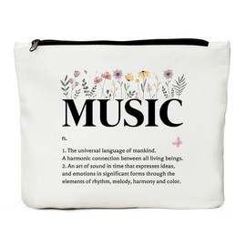 Inspirational Music Definition Cosmetic Bag, Music Gifts Makeup Bag, Cool Gifts for Music Lovers, Music Teacher Gifts, Birthday Appreciation Gifts for Women Musician Friends Coworker Music Lovers