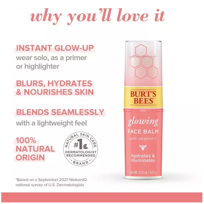 Burt's Bees Burts Bees Glowing Face Balm stick Hydrates &