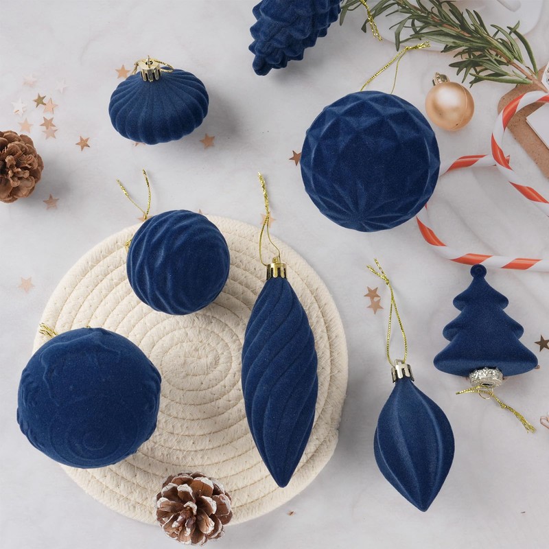 Velvet Hanging Ball Ornaments Set for Christmas Tree
