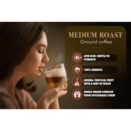Tarmo Coffee | REAL BREW - Low Acid Ground Coffee, Vietnamese Coffee, Premium Arabica Coffee, Medium Roast Coffee, 12 Oz Bag