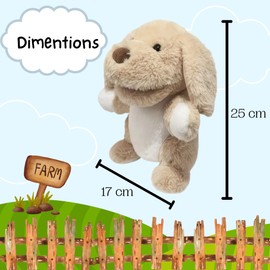 Dog Hand Puppet – Soft Plush Hand Glove Puppet for Kids – Movable Mouth for Storytelling, Role Play & Classrooms – Perfect for Learning & Family Fun