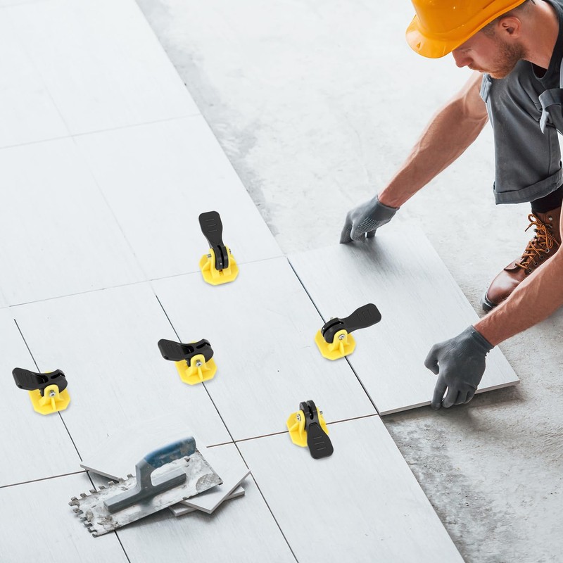 QWORK Tile Leveling System Kit, 100 Pcs Reusable Levelers, Floor