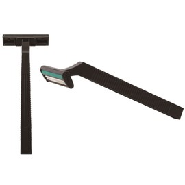 Razor, Commercial Use, Disposable [100 Pieces] Razor, Double Bladed, T-Shaped Razor, T-Shaped Razor, Mustache, 2 Blades, Hotel Amenities, Gray/Black, 3.9 inches (100 cm)