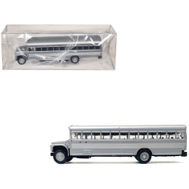 Promotex DCD School Bus 1/87 (HO) Plastic Model Silver Metallic Diecast Car for Playing