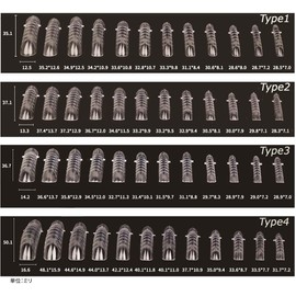 Nail Tips, Foam, Set of 120, Extending, Acrylic, Polygel, Foaming (Type 4)